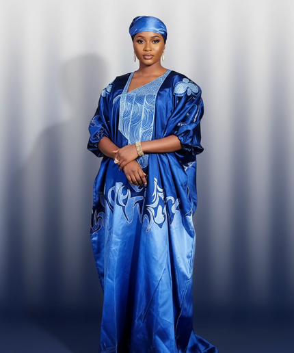 Boubou adesewa brodé - Bleu marine