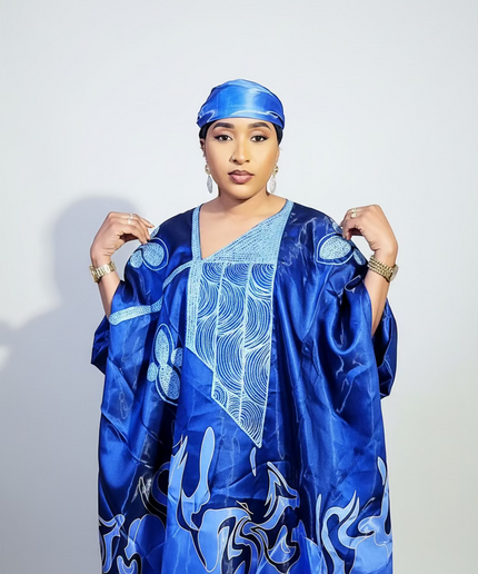 Boubou adesewa brodé - Bleu marine