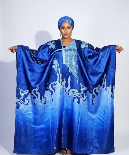 Boubou adesewa brodé - Bleu marine