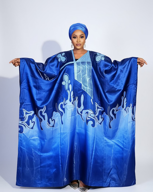Boubou adesewa brodé - Bleu marine