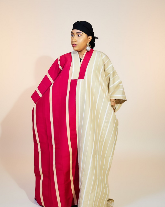 Boubou aso oke moremi - Rouge beige