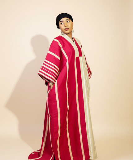 Boubou aso oke moremi - Rouge beige