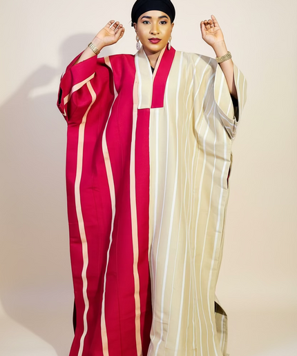 Boubou aso oke moremi - Rouge beige