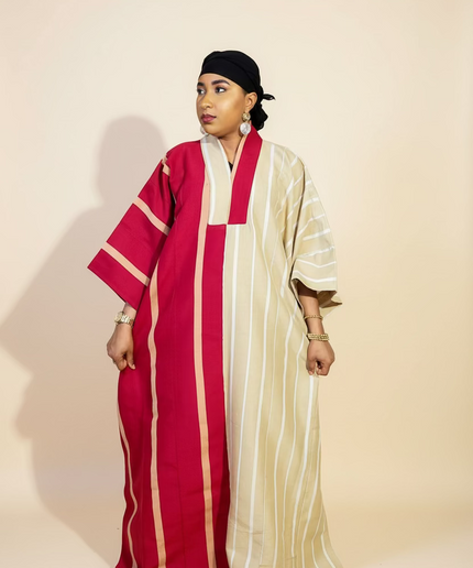 Boubou aso oke moremi - Rouge beige