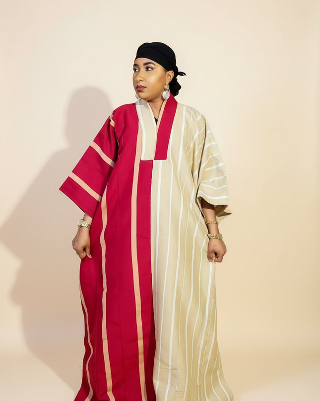 Boubou aso oke moremi - Rouge beige