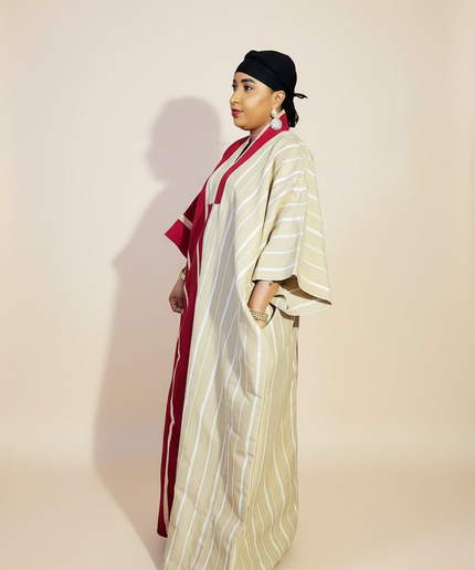 Boubou aso oke moremi - Rouge beige