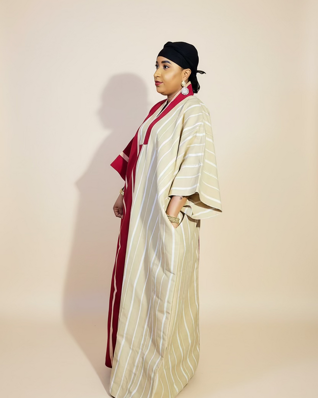 Boubou aso oke moremi - Rouge beige