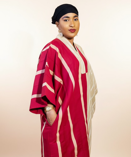 Boubou aso oke isoken - Rouge beige
