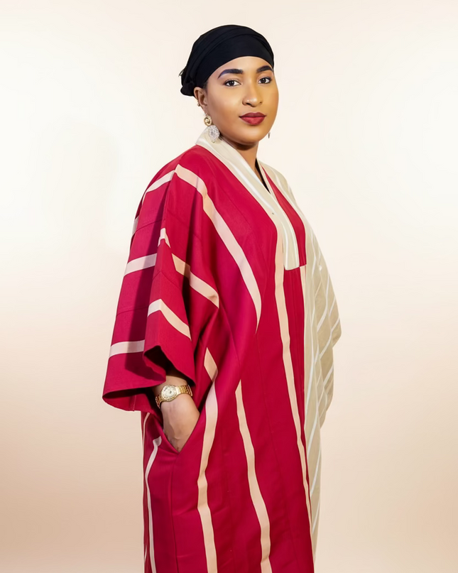 Boubou aso oke isoken - Rouge beige