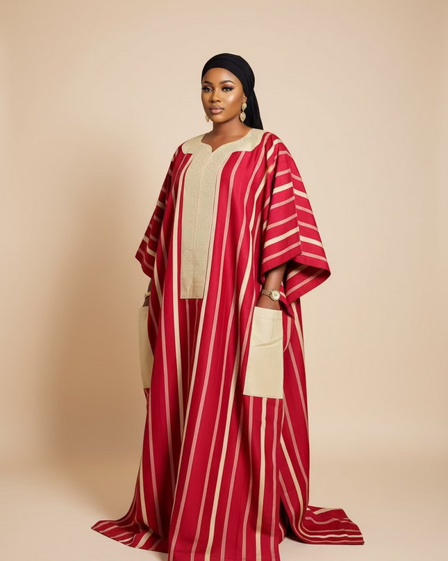 Boubou aso oke isoken - Rouge beige