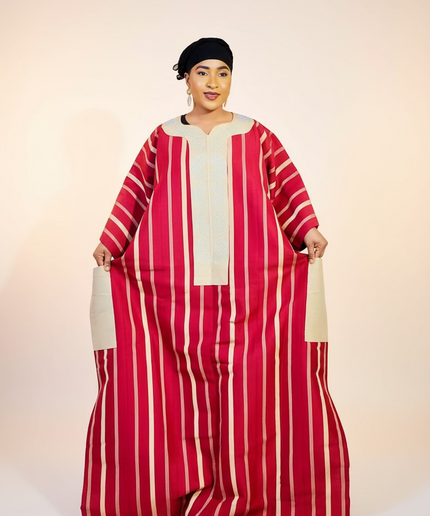 Boubou aso oke isoken - Rouge beige
