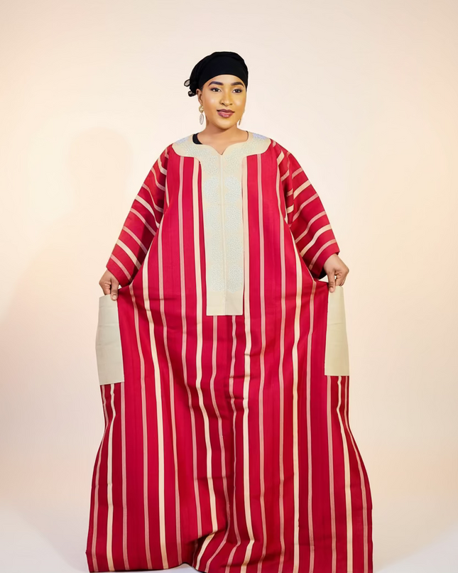 Boubou aso oke isoken - Rouge beige