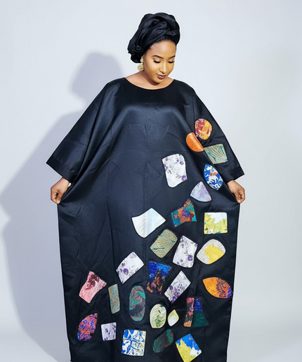 Boubou tolulayo patch brocart - Noir