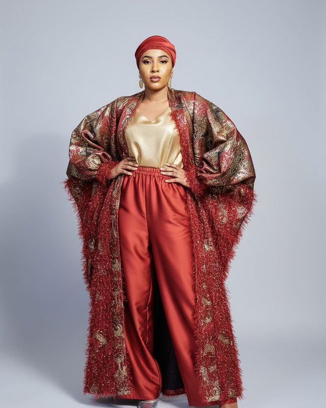 Ensemble khaleesy pantalon - Rouge