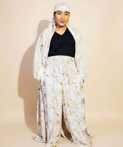 Ensemble crêpe dentelle - Beige