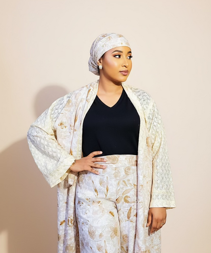 Ensemble crêpe dentelle - Beige
