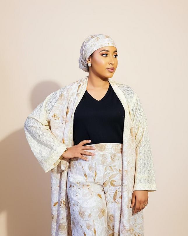 Ensemble crêpe dentelle - Beige