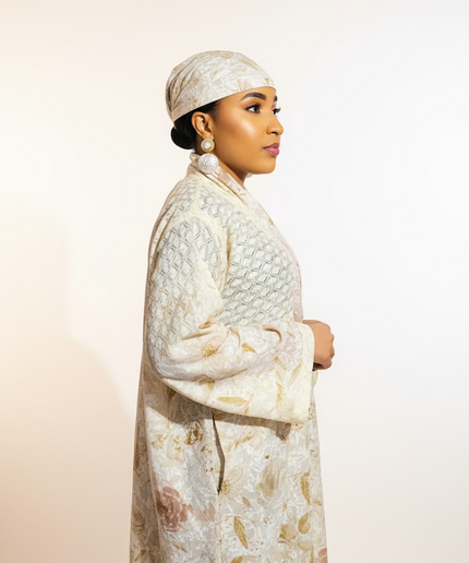 Ensemble crêpe dentelle - Beige