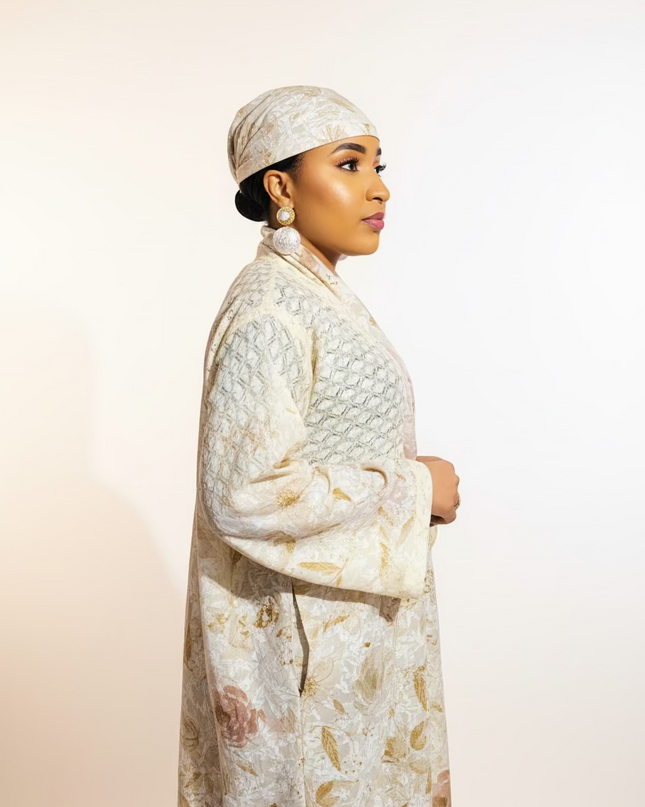 Ensemble crêpe dentelle - Beige