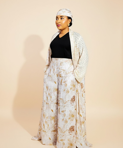 Ensemble crêpe dentelle - Beige