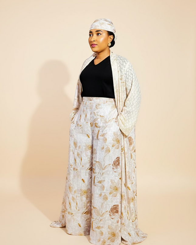 Ensemble crêpe dentelle - Beige