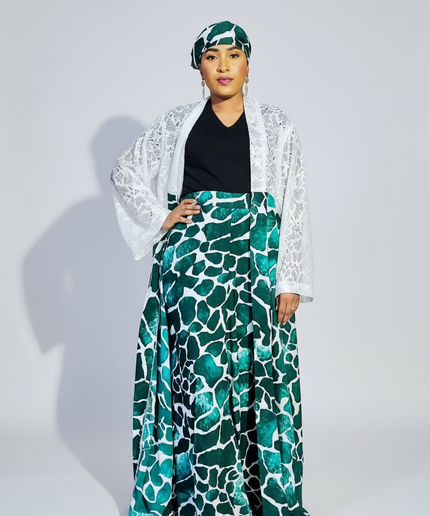 Ensemble crêpe dentelle - Vert