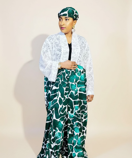 Ensemble crêpe dentelle - Vert