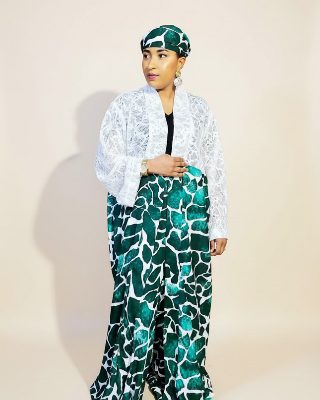 Ensemble crêpe dentelle - Vert