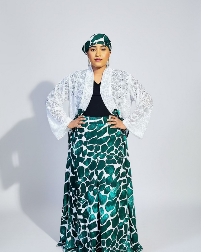 Ensemble crêpe dentelle - Vert