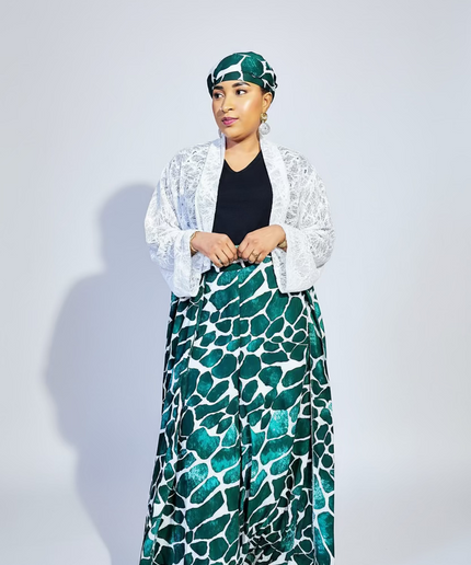 Ensemble crêpe dentelle - Vert