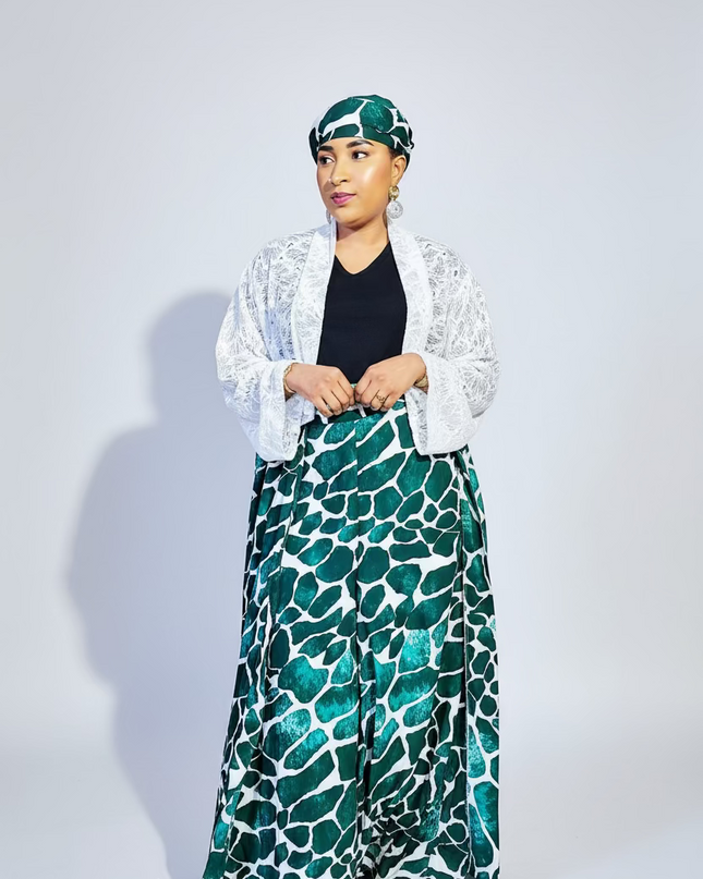 Ensemble crêpe dentelle - Vert