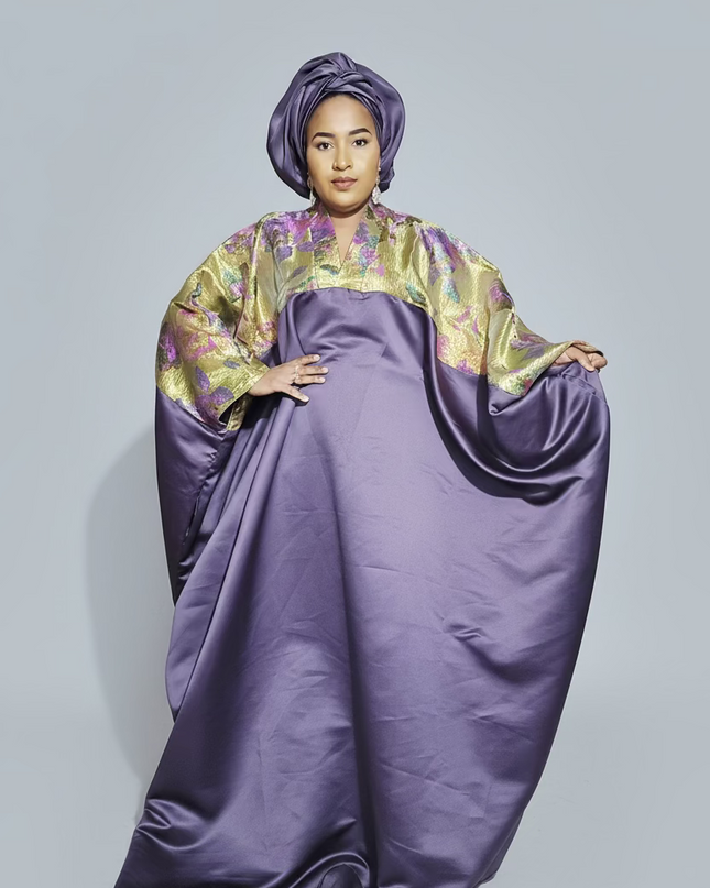Boubou mikado brocart - prune