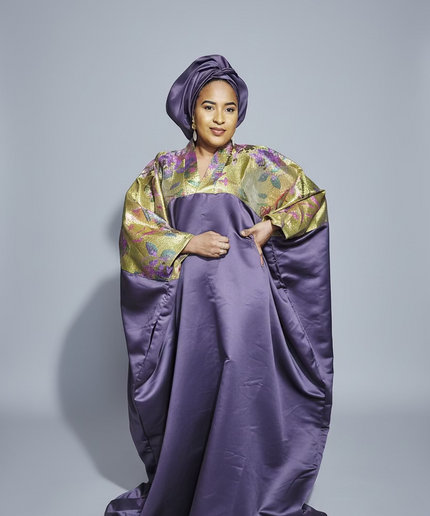 Boubou mikado brocart - prune