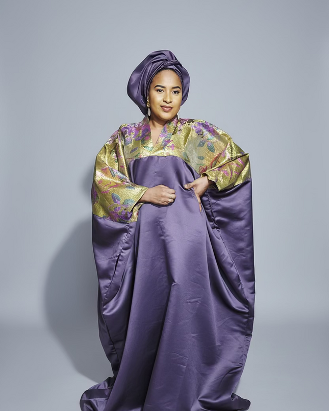 Boubou mikado brocart - prune