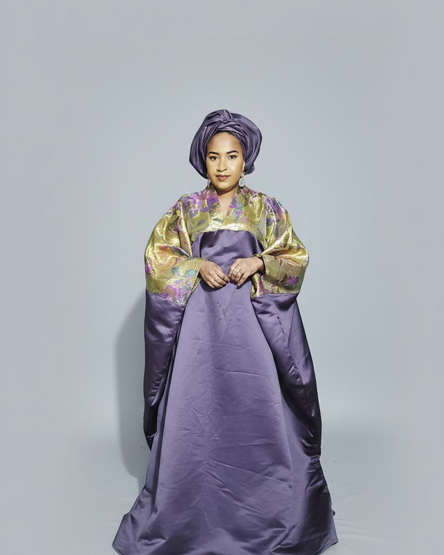 Boubou mikado brocart - prune