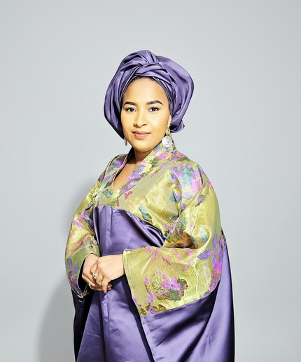 Boubou mikado brocart - prune