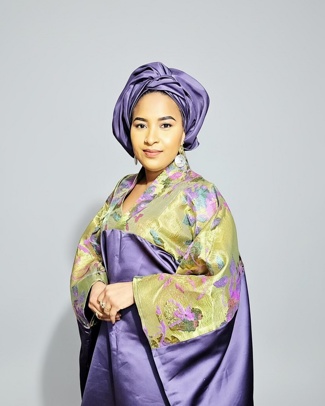 Boubou mikado brocart - prune