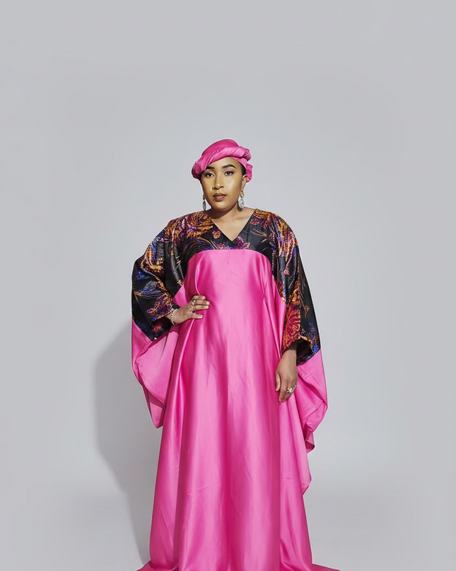 Boubou mikado brocart - Fuchsia