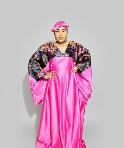 Boubou mikado brocart - Fuchsia