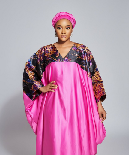 Boubou mikado brocart - Fuchsia