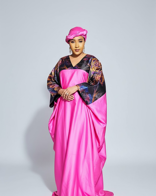 Boubou mikado brocart - Fuchsia