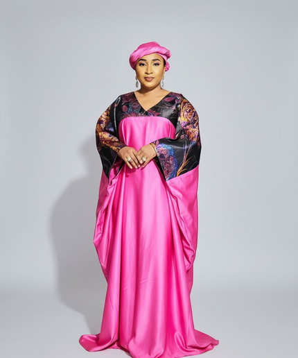 Boubou mikado brocart - Fuchsia