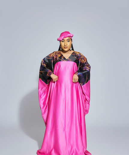Boubou mikado brocart - Fuchsia