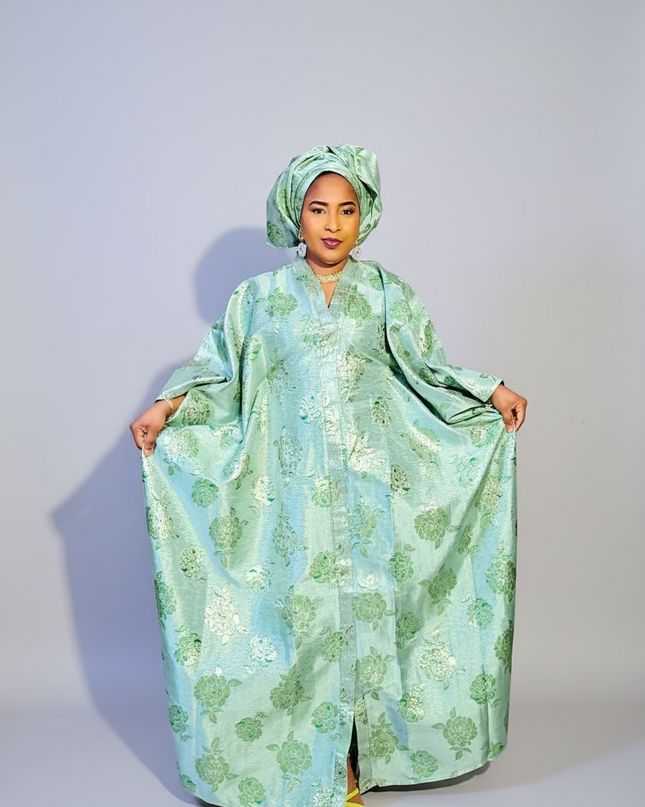 Boubou organza damask  - Vert
