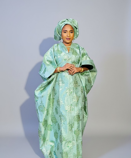 Boubou organza damask  - Vert