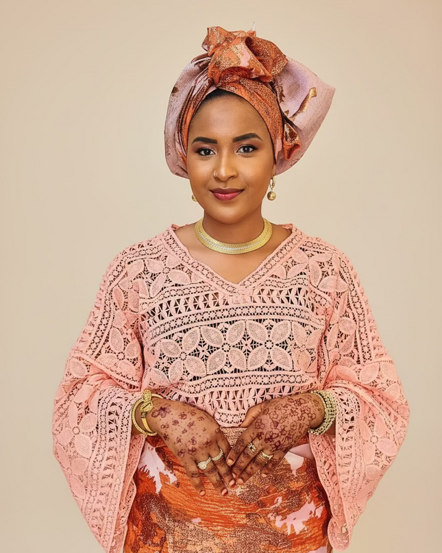 Ensemble anango brocart dentelle - Rose