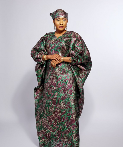 Robe brocart métallique - Marron