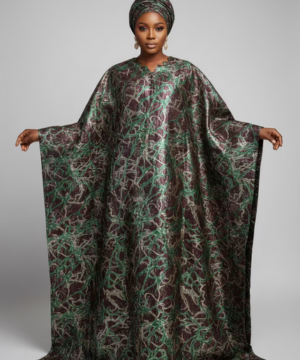 Robe brocart métallique - Marron
