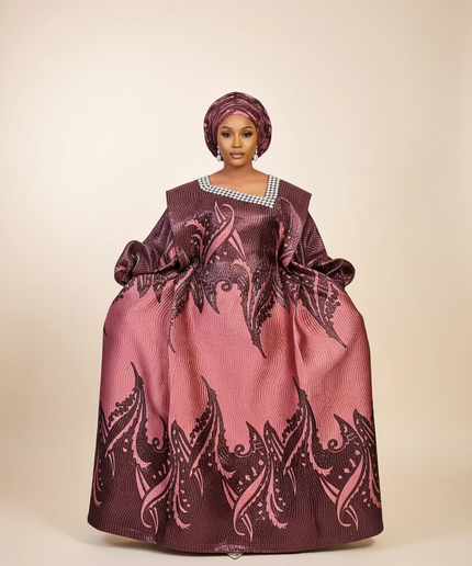 Boubou Namisata brocart spiral - Rose