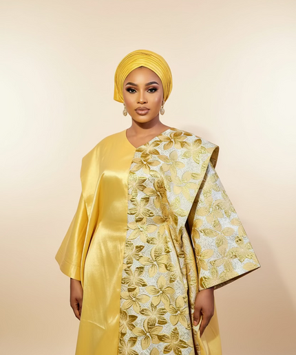 Boubou halimah brocart taffeta - Gold
